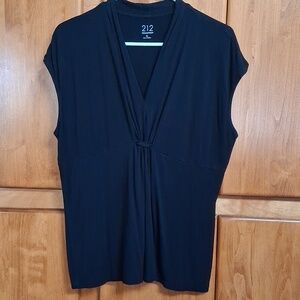 212 Collection Black Cap Sleeve Blouse XL